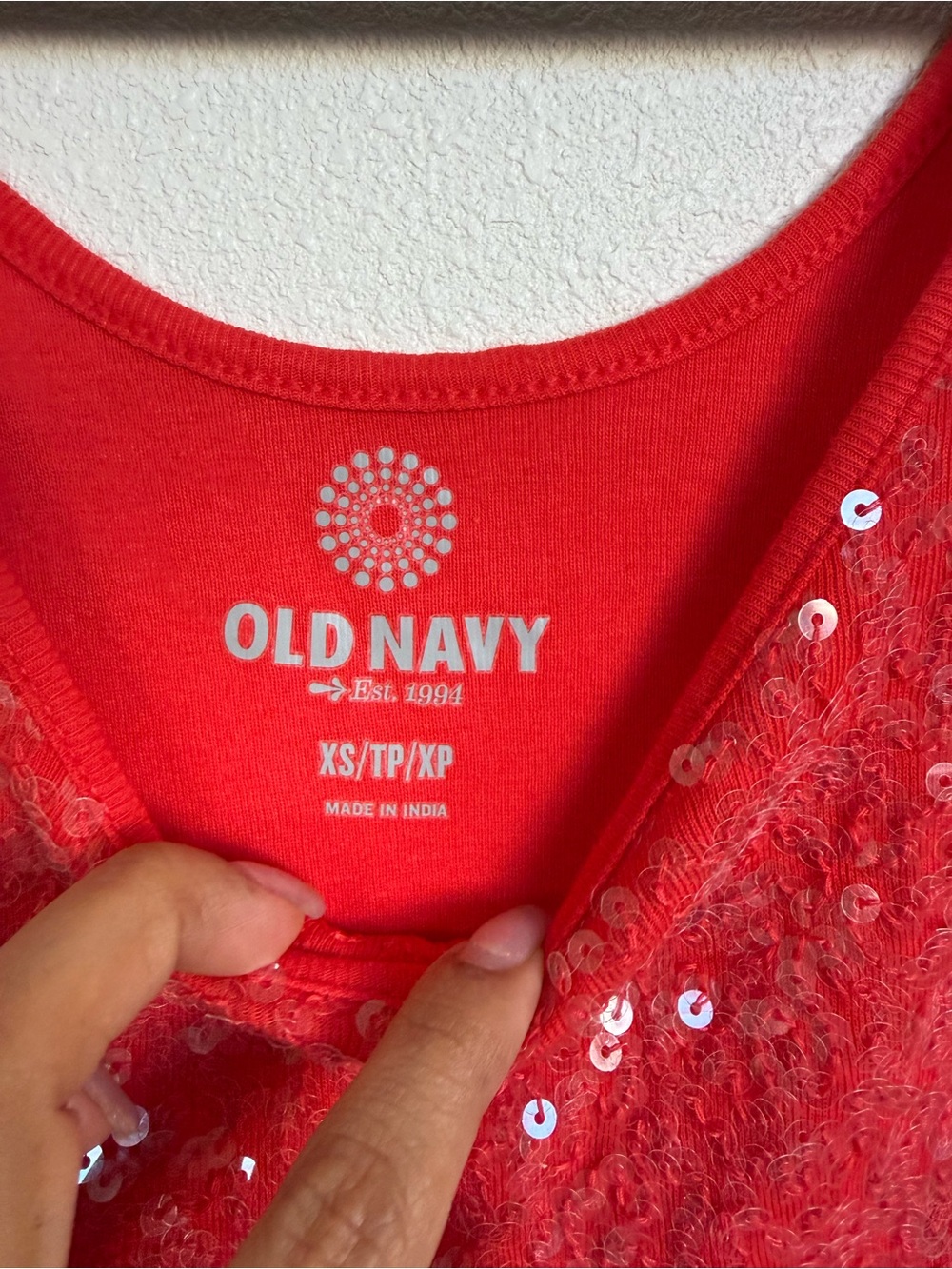 Vintage Old Navy Red Sequin Long Tank Top | Size XS - Picture 3 of 5